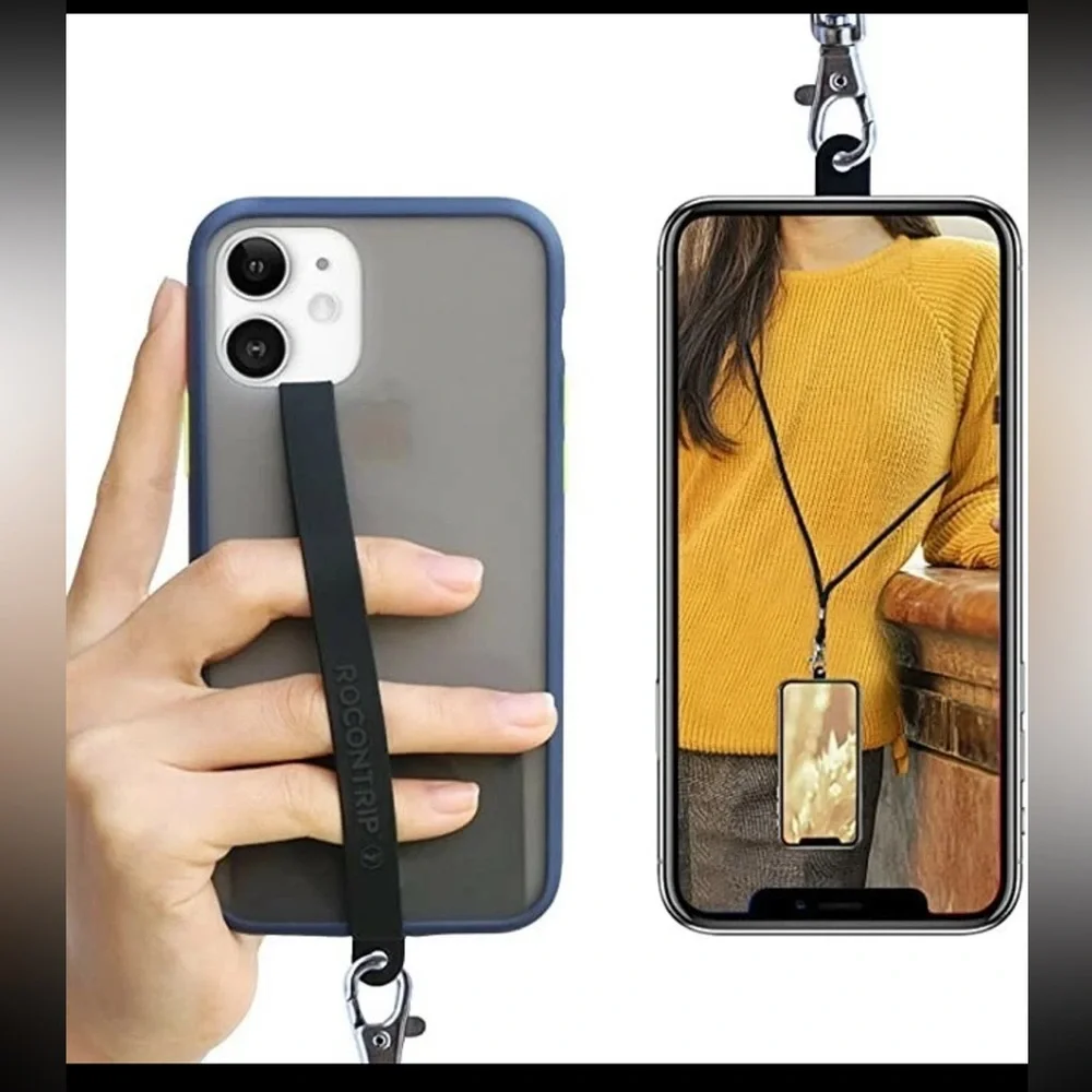 ROCONTRIP Silicone Phone Lanyard Elasticity Phone Strap 3 in 1 Phone Grip Finger